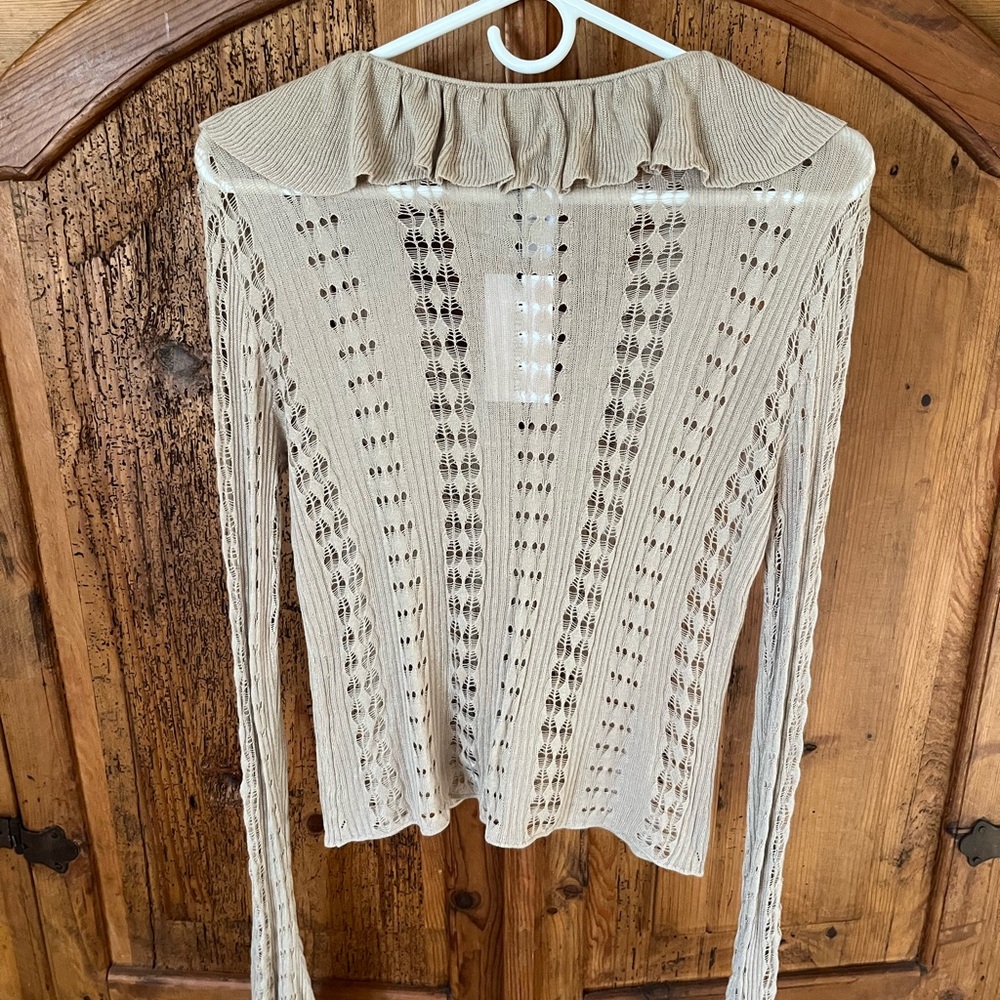 WeWoreWhat Cream Ruffled Cardigan - Picture 3 of 5